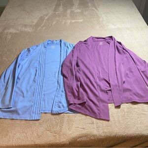 Lot of Two LL Bean Knit Open Cardigans 100% Supima Cotton Minimalist Women’s XL